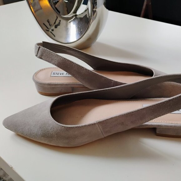 Steve Madden Gray Suede leather slingback flats size 6.5 - Picture 1 of 5